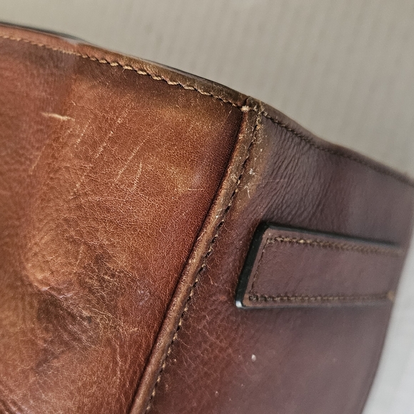 Banuce‎ Italian Vegetable Tanned Leather Satchel bag vintage - Picture 9 of 15